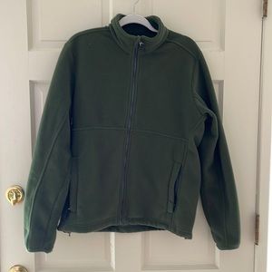 Medium green lands end full zip fleece, great condition